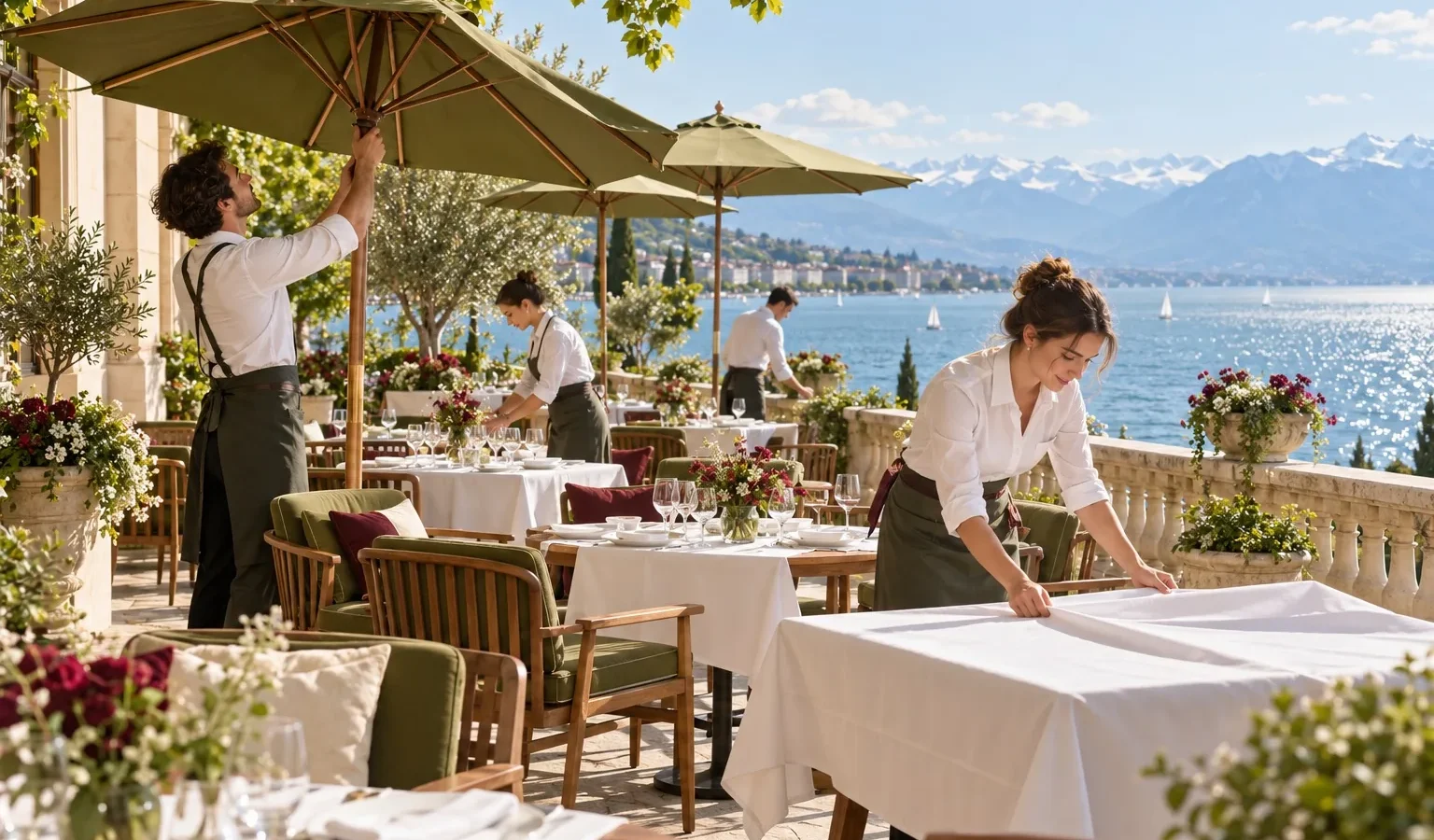 The terrace opening in spring
