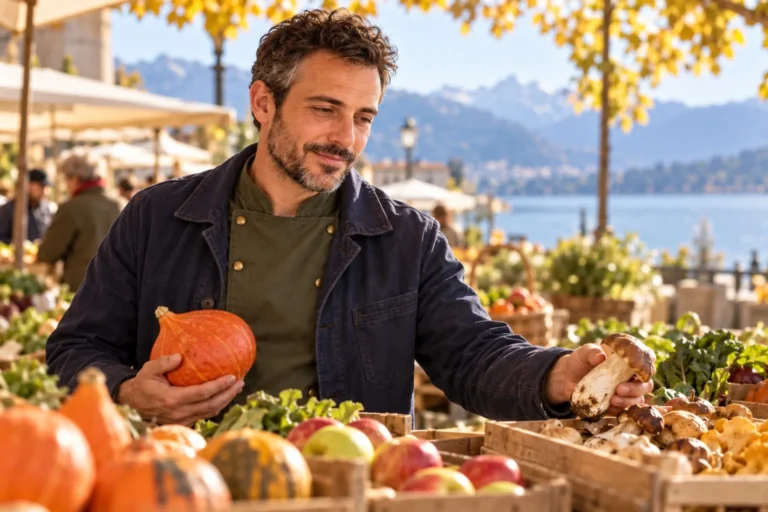 Le chef choisit ses légumes au marché