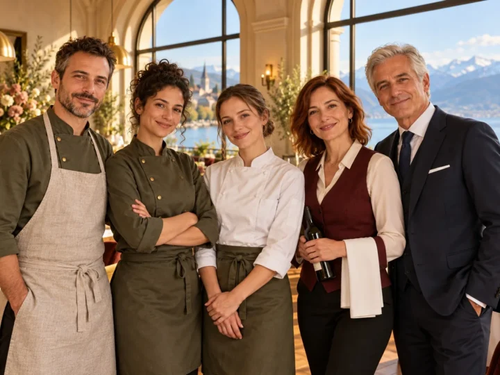L’équipe du restaurant dans la salle