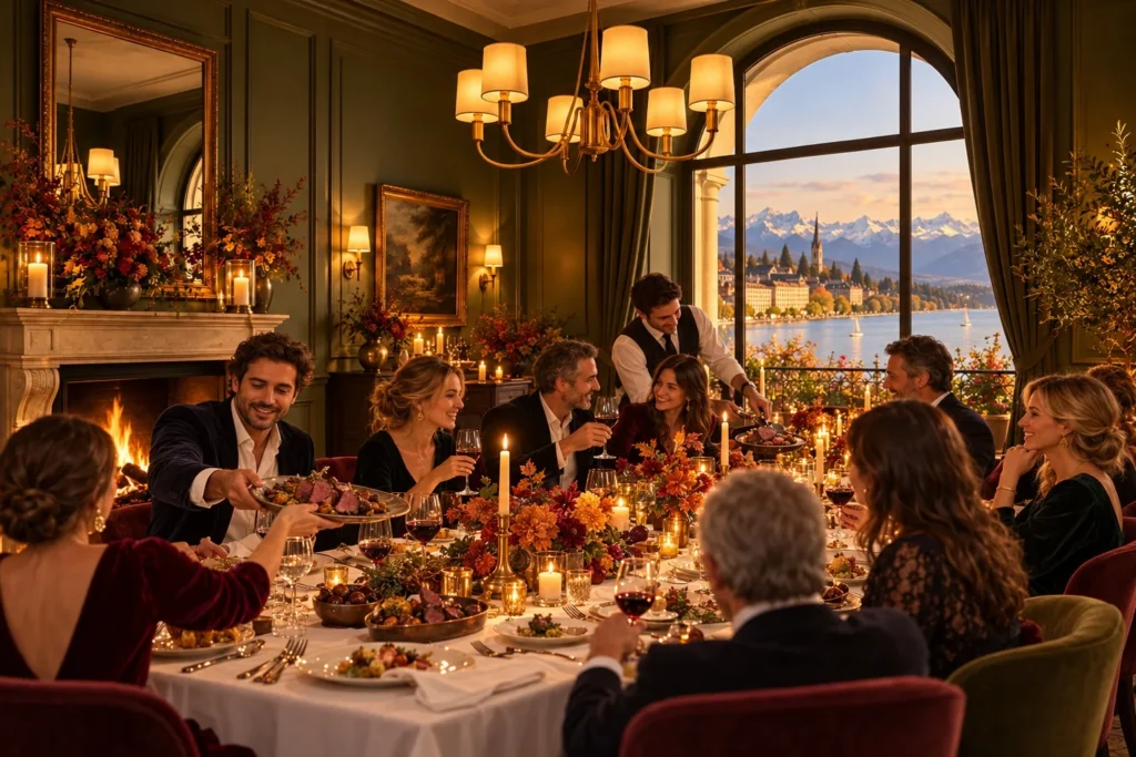 Dîner de chasse au salon