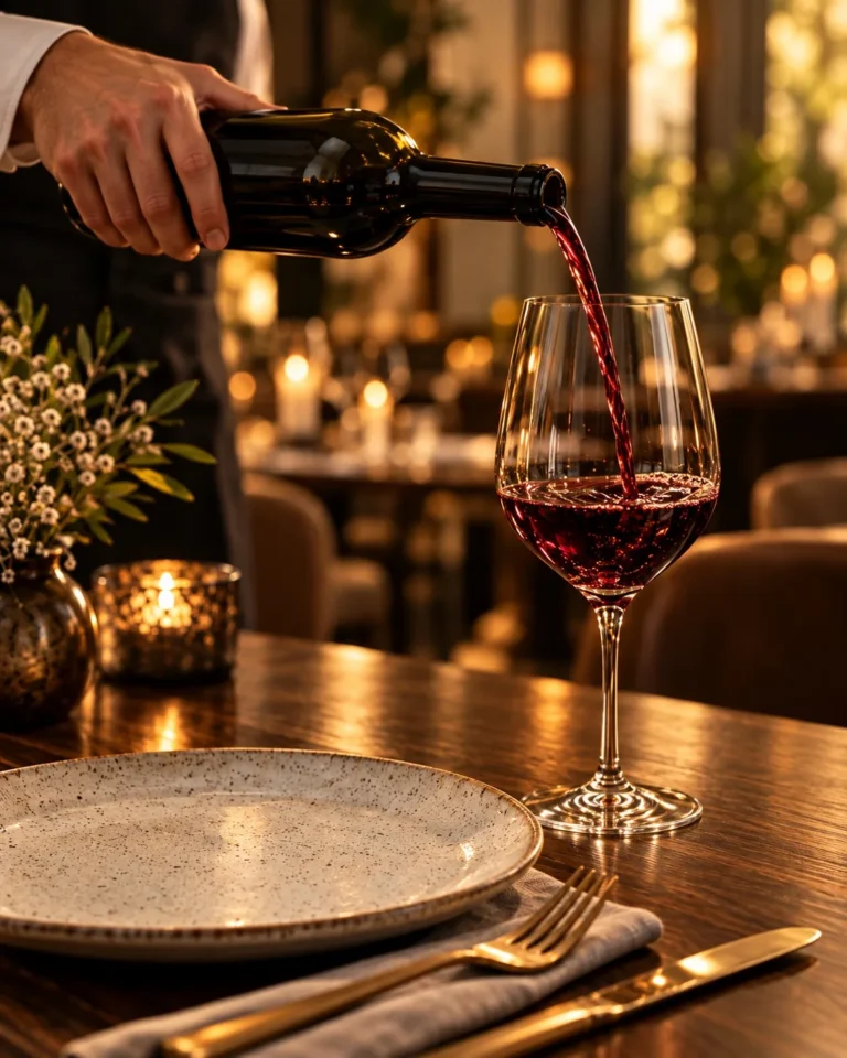 Service du vin rouge